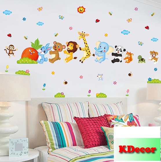 Decal dán tường Thú nhổ cà rốt
