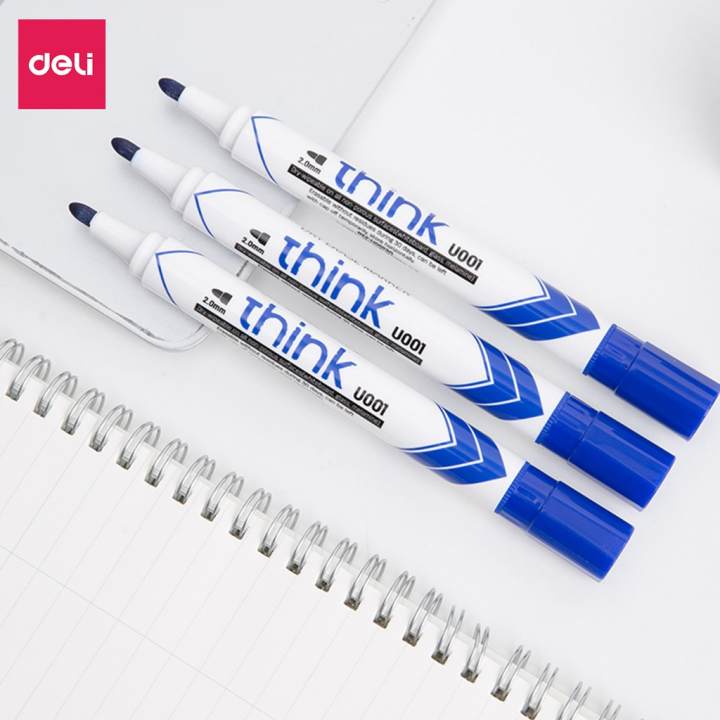 Bút dạ bảng DELI - Mực Đen/Xanh ngòi 1.2mm - 12 chiếc/hộp - EU00620/EU00630 - Hình ảnh 6
