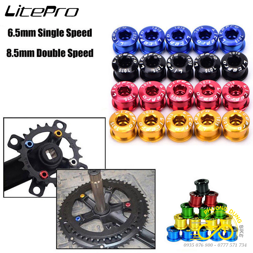 Bộ 5 Ốc vặn đĩa răng vào giò xe đạp LITEPRO