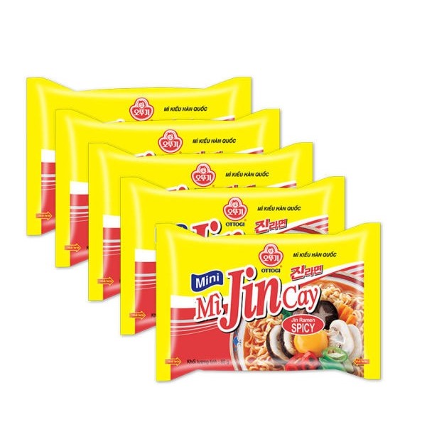Combo 5 gói Mì Mini Jin cay Ottogi 80g