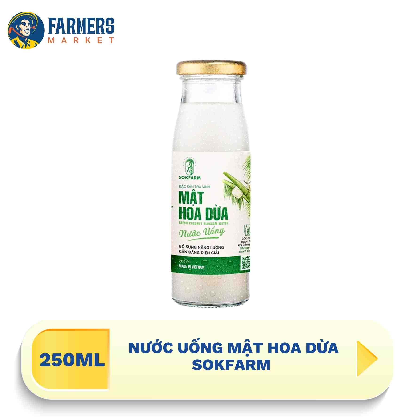 Giao hàng toàn quốc Nước uống mật hoa dừa Sokfarm - Chai 250ml