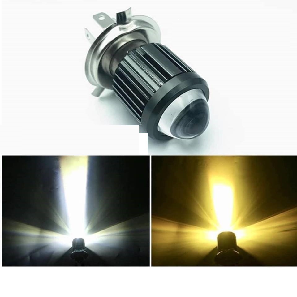 Bóng led H4 pha trắng cos vàng 12V siêu sáng