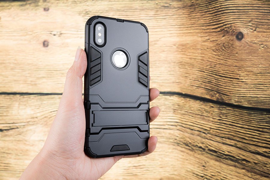 Ốp lưng chống sốc iron man Iphone Full đời- Kiêm Giá Đỡ