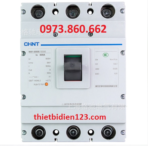 Aptomat khối MCCB 3P CHINT 3P  100A, 125A, NM1-125S/3300