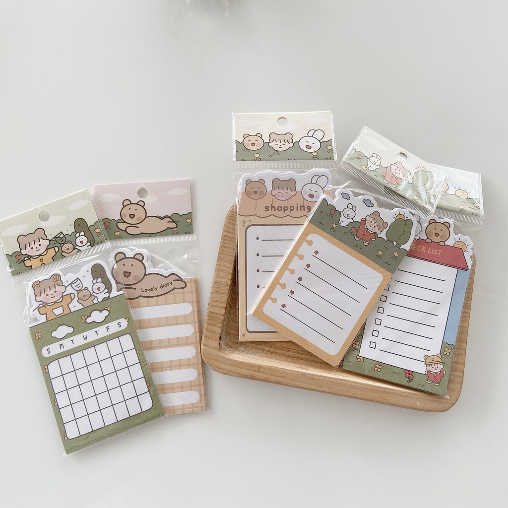 30 TỜ GIẤY NOTE CHỦ ĐỀ HOẠT HÌNH DỄ THƯƠNG