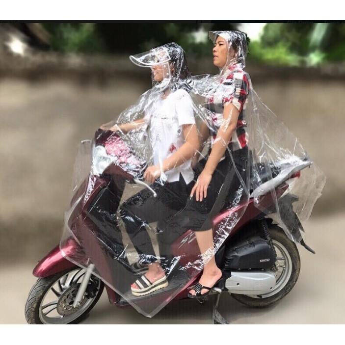Áo mưa trong suốt 2 đầu có khẩu trang