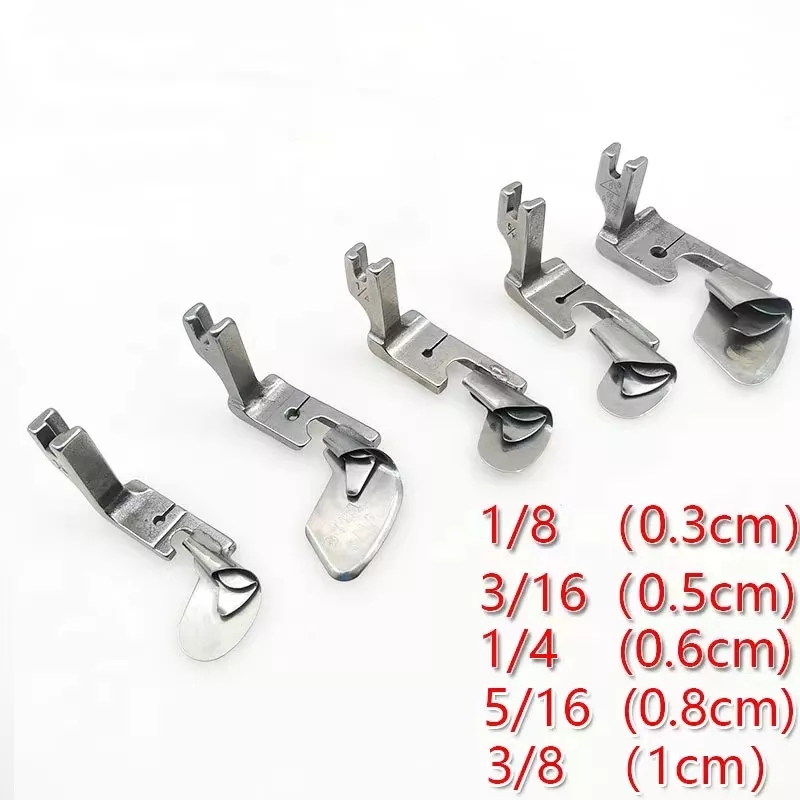 Shrimp tail roll up presser foot with elastic hem roll up duck's feet