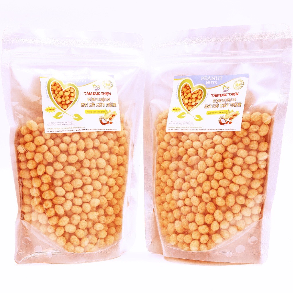 [ hũ 500gram ] đậu phộng da cá hấp nước dừa - giòn ngon