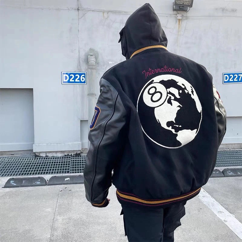 Phiên bản cao stussy&cdg40 mẫu áo kỷ niệm nhật bản đường phố cao cấp rộng rãi vibe áo khoác đồng phục bóng chày gió