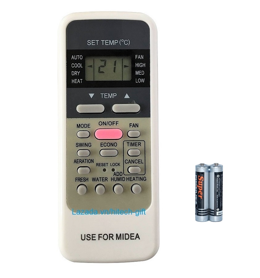 Remote điều khiển máy lạnh midea điều hòa inverter msaf-10crdn8 r51m/e kèm pin