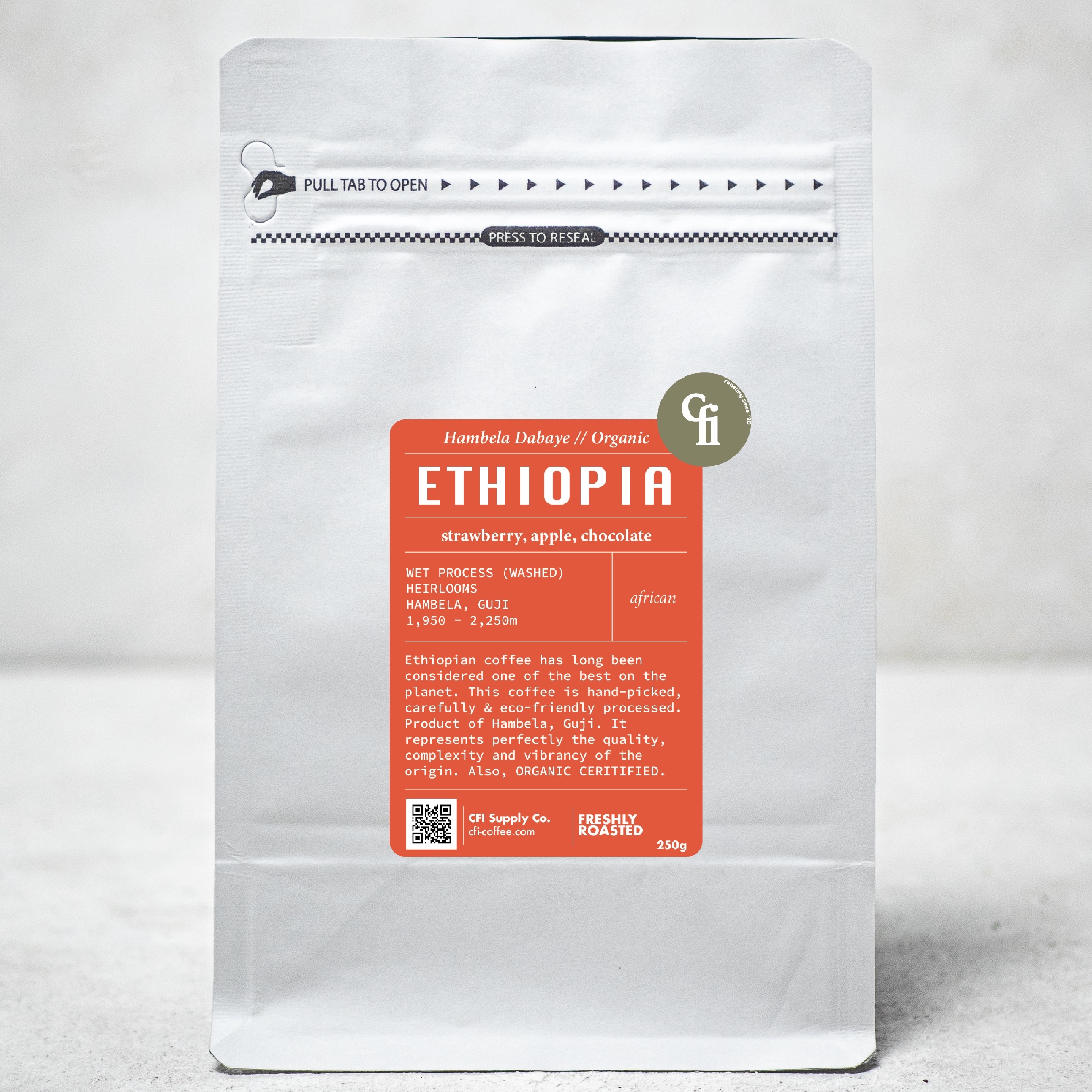 Cà phê rang mới Ethiopia Hambela Dabaye (ORGANIC certificated) 250g - cfi-coffee.com