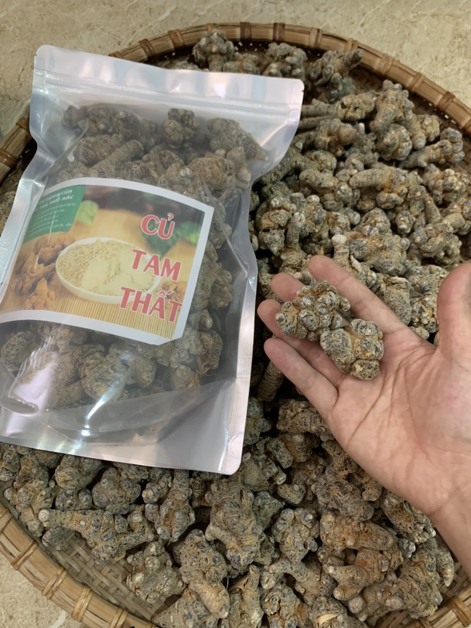 Củ tam thất bắc , tam thất loại 50-70 củ/1kg, hàng đảm bảo nguyên chất 100%, bồi bổ sức khỏe