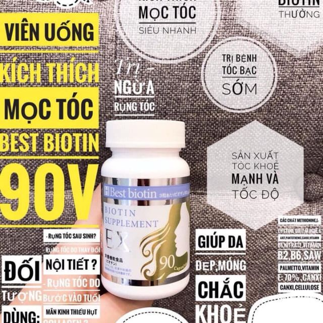 Viên Uống Hỗ Trợ Mọc Tóc Best Biotin Supplement EX
