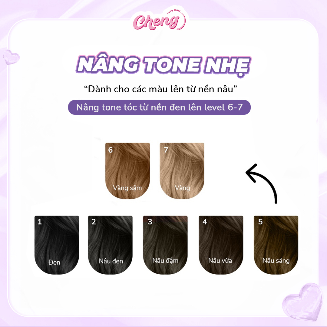 HOÀN TIỀN 15% - Thuốc NÂNG TONE Tóc - Nâng Tông Sáng Nhuộm Tóc Chuẩn Màu | Chenglovehair Chenglovehairs