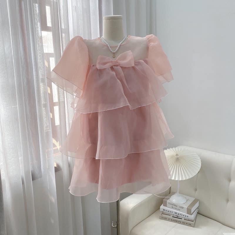 Đầm babydoll nữ voan tơ đính nơ xếp tầng công chúa- váy nữ dáng xòe 3 tầng đính nơ tiểu thư đầm nữ dự tiệc đi chơi đám cưới đi biển đẹp giá rẻ sang chảnh đầm nữ giá rẻ thời trang hàn quốc AMELIA