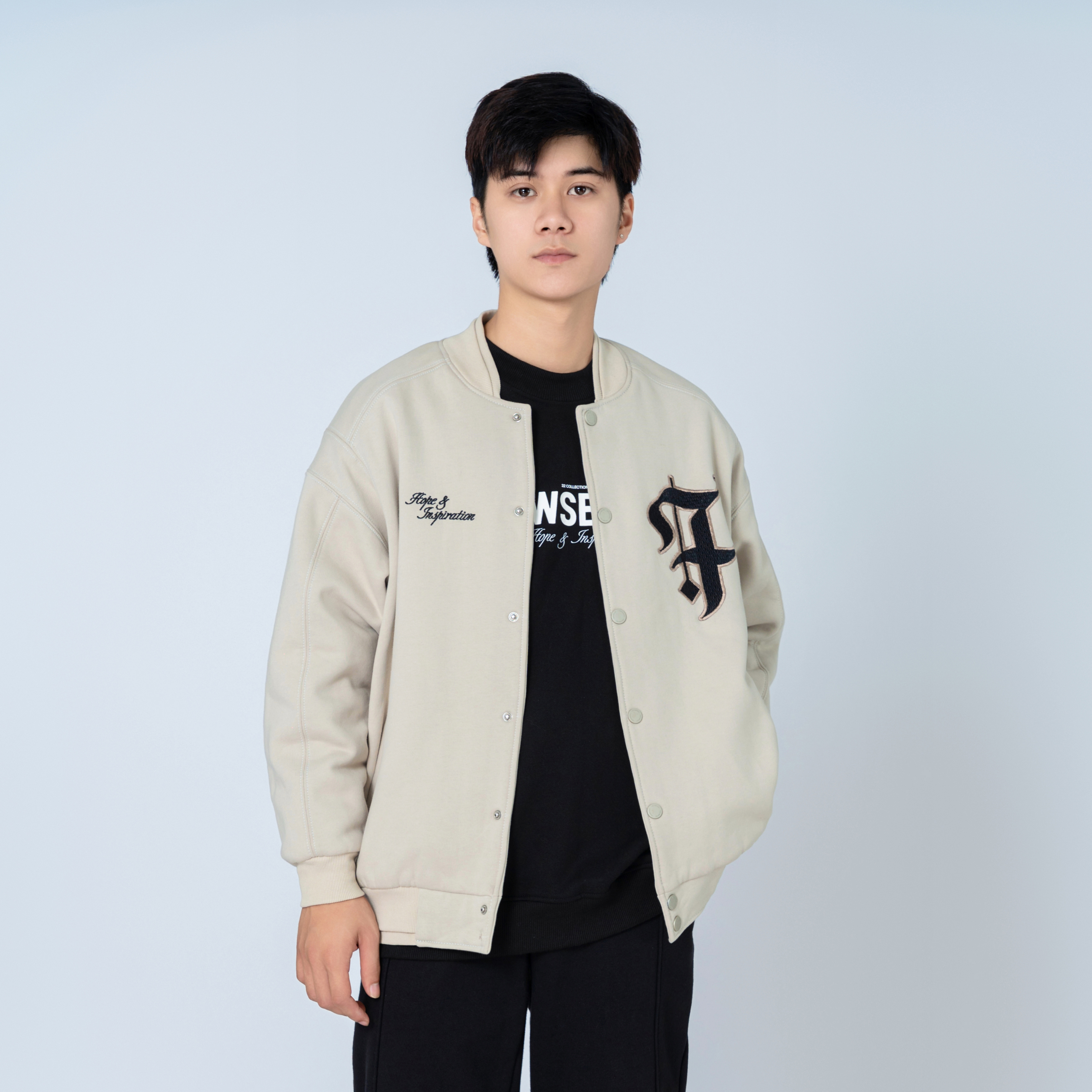 Áo Khoác Varsity NEWSEVEN Gothic Stamp Jacket