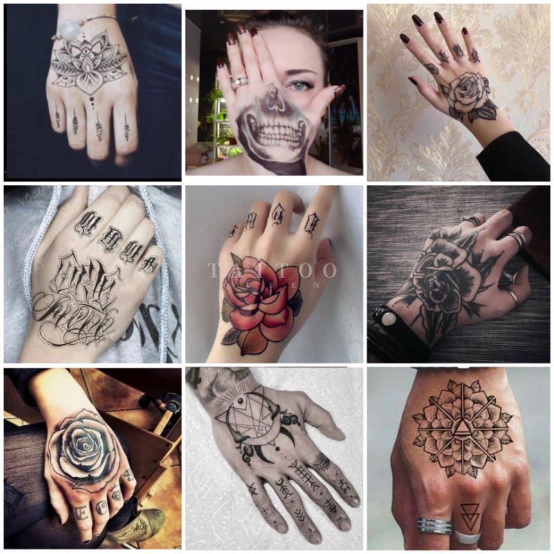 Hình xăm tạm thời size bàn tay - hand tattoo độc đáo, cá tính, ấn ...