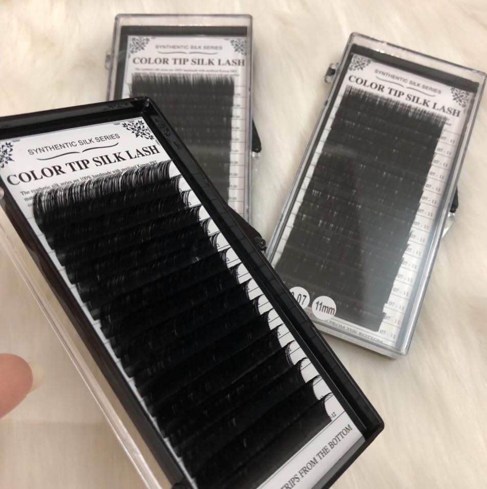 1 khay mi color tip silk lash