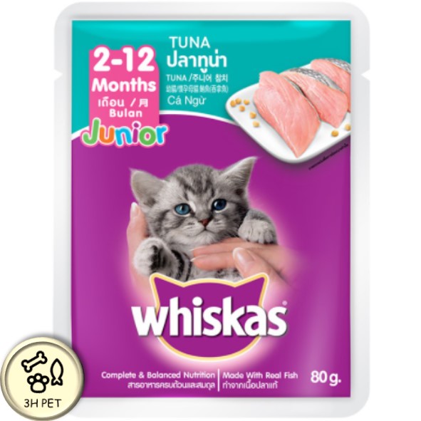 Pate Whiskas cho mèo con 80g các vị