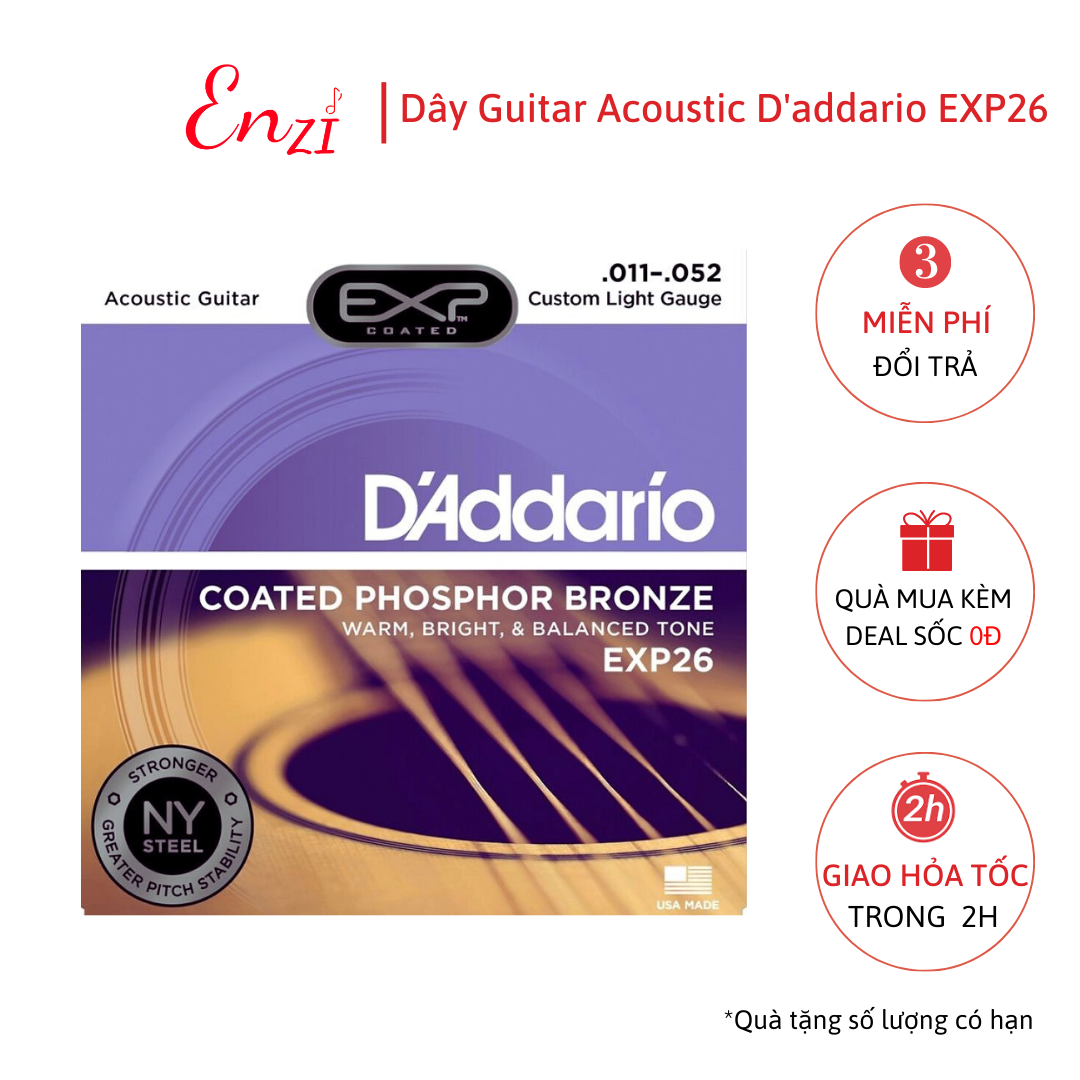 Dây đàn guitar Acoustic D'Addario EJ13 dây guitar sắt chất lương Enzi