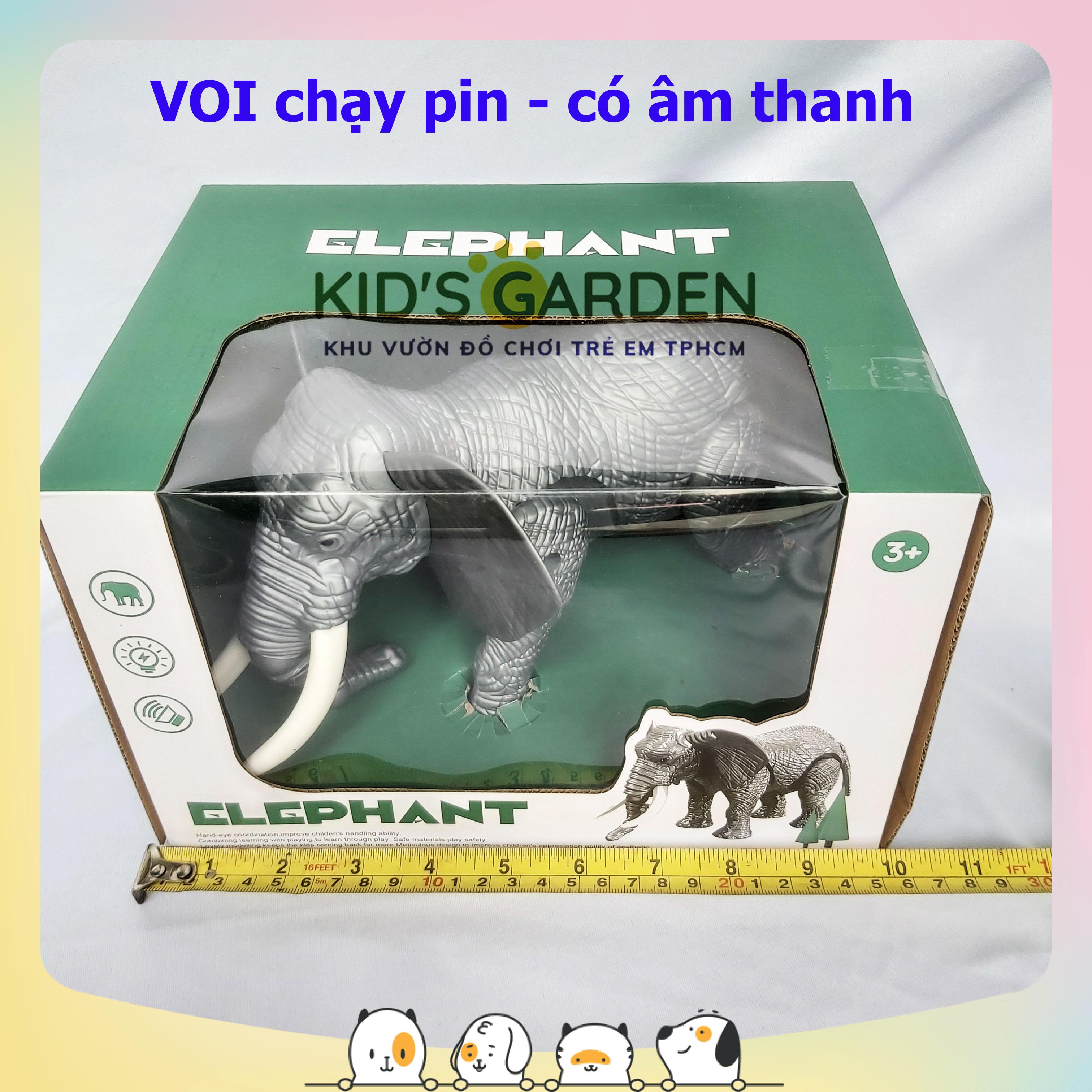 Đồ chơi voi chạy pin có đèn có nhạc cao cấp - size lớn - kids garden - cam kết y bài đăng