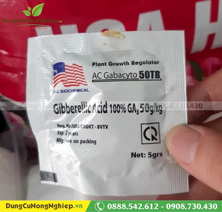 Phân Bón Lá Gibber 50TB GA3 - Gibberellic Acid 100%