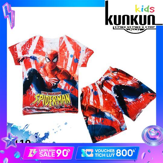 Quần áo bé trai Thun lạnh size đại cho bé từ 10kg-60kg In 3D Hình  Người Nhện - Đỏ TP119
