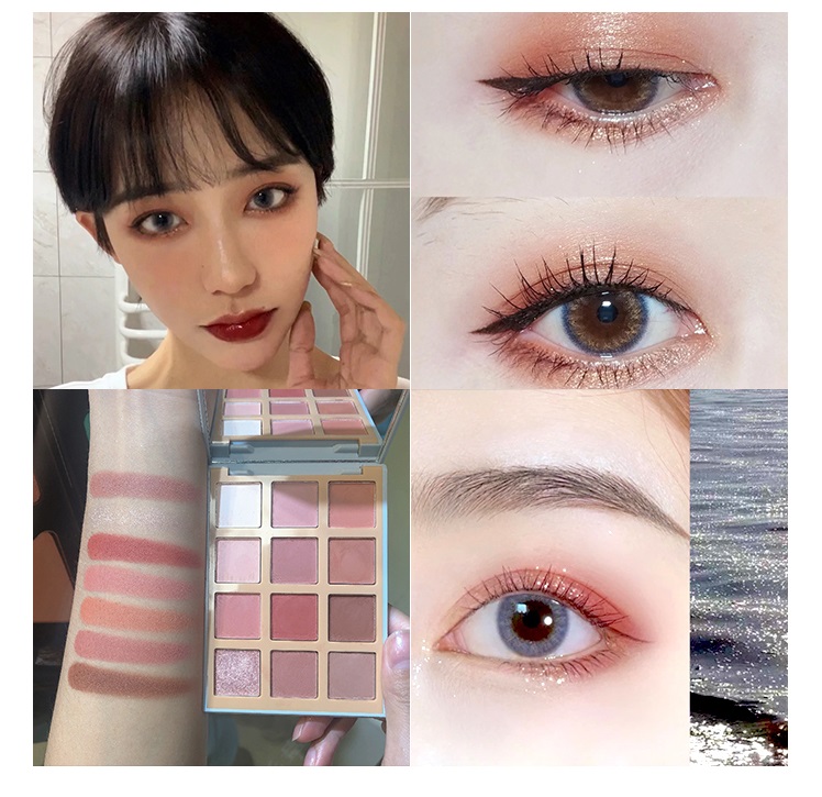 Phấn mắt 12 Ô Màu TUTU AROMA Multicolored Blue Eyeshadow Hot Trend