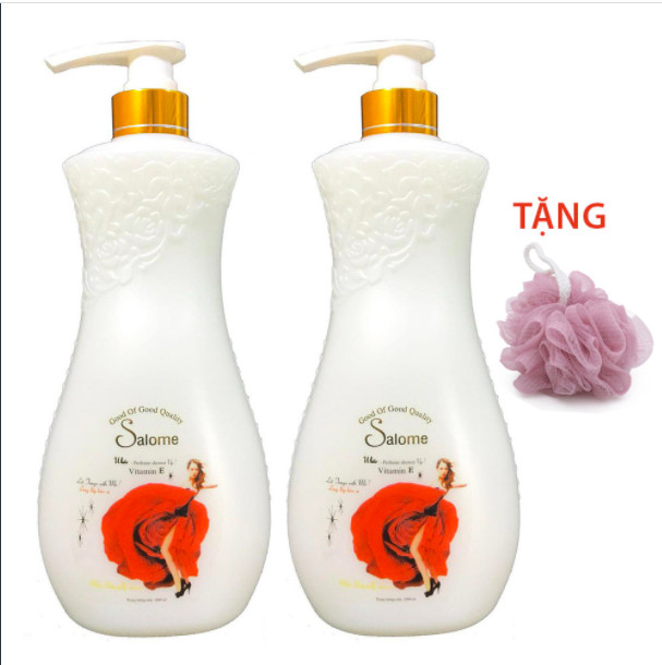Tặng 1 bông tắm _ combo 2 chai sữa tắm 1000ml