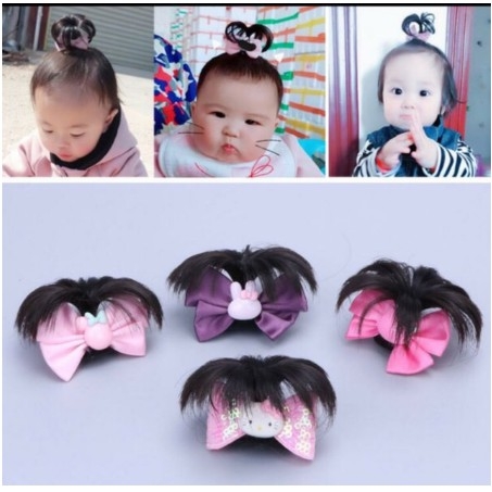 Chởm tóc cây dừa  thắt nơ dể thương cho bé