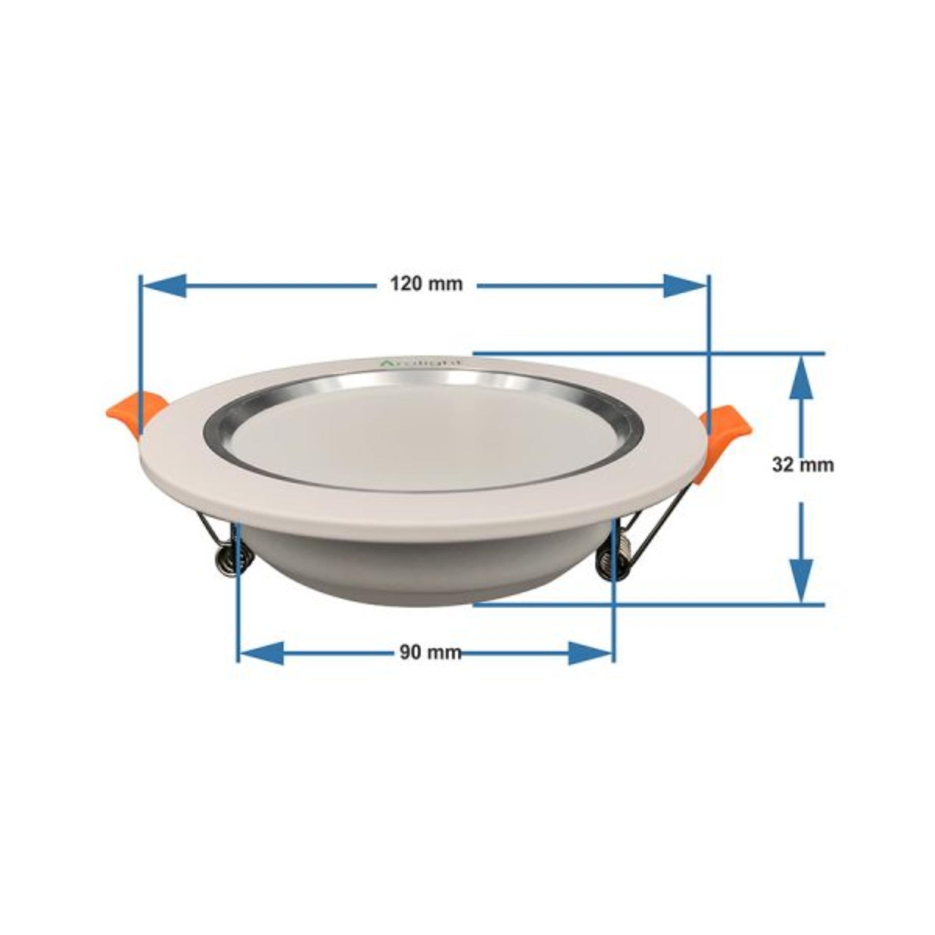 Đèn led âm trần viền bạc 7w 3 màu 3 chế độ