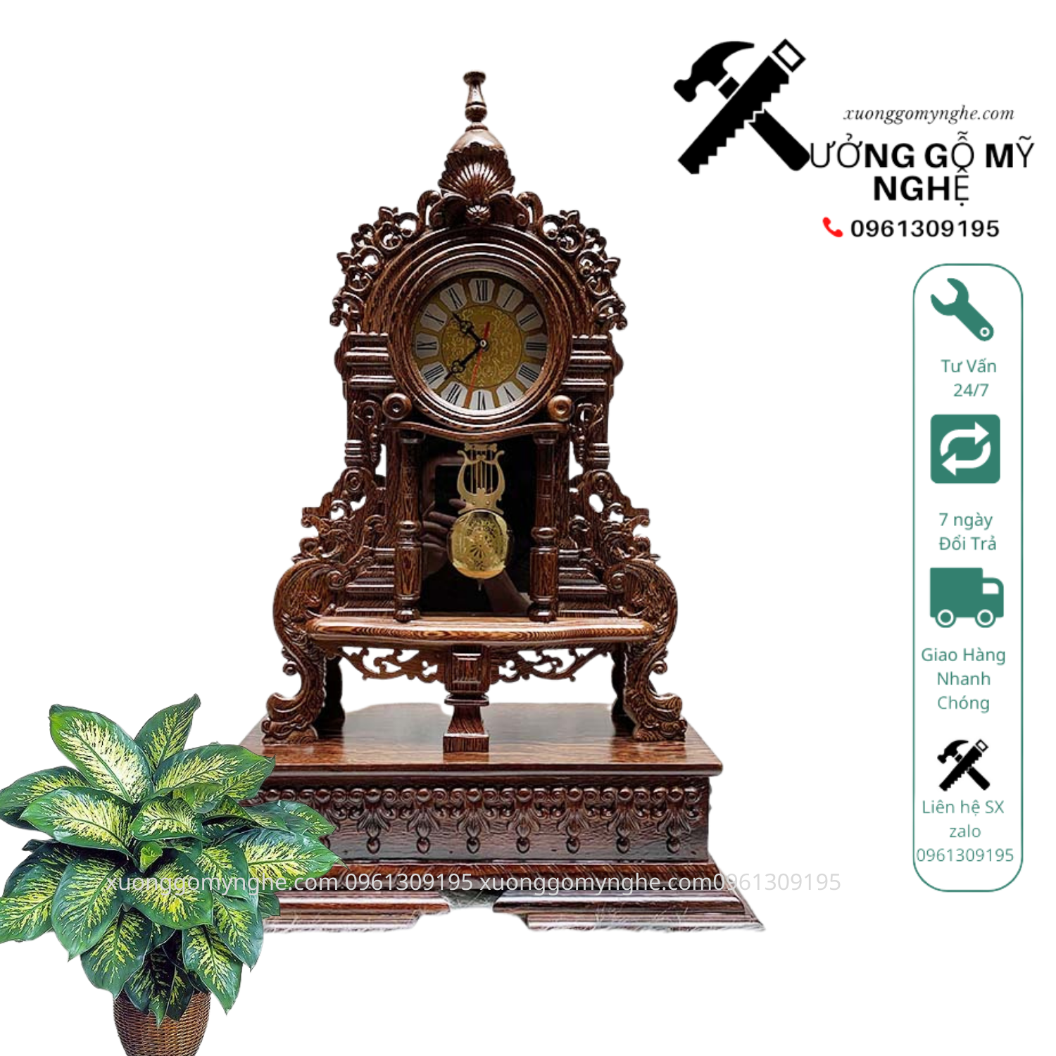 Đồng hồ quả lắc gỗ