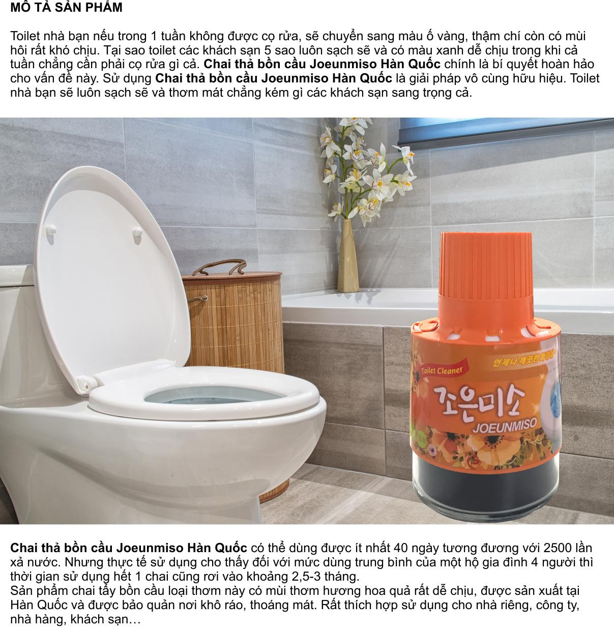 Chai thả bồn cầu màu Hanvir