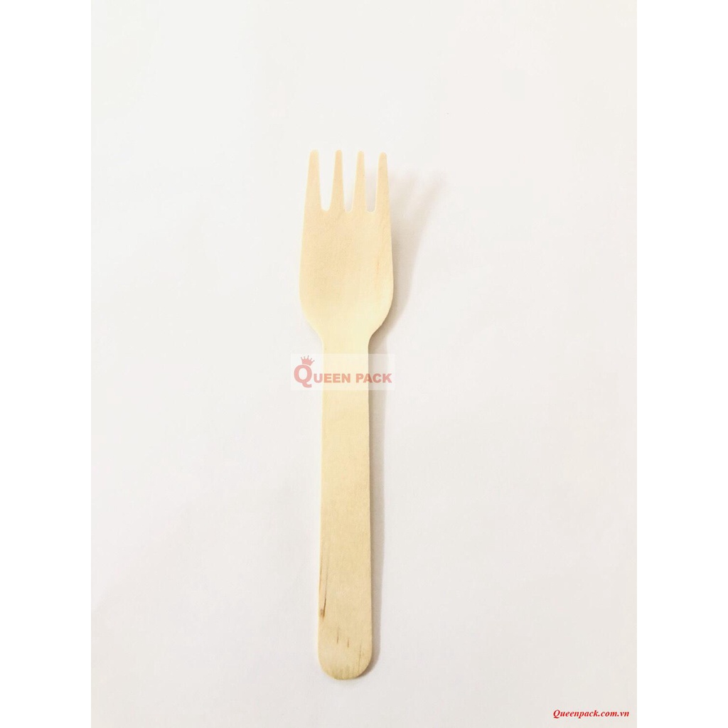SET 100 Dĩa/Nĩa gỗ 16cm dùng 1 lần cao cấp