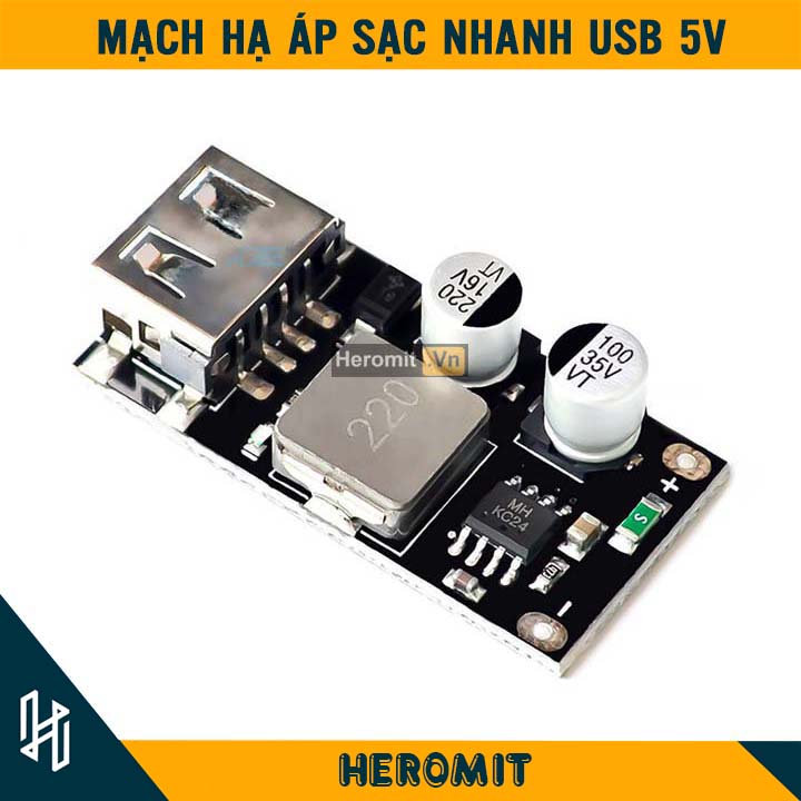 Mạch Hạ Áp Hỗ Trợ Sạc Nhanh QC 3.0 USB 5V