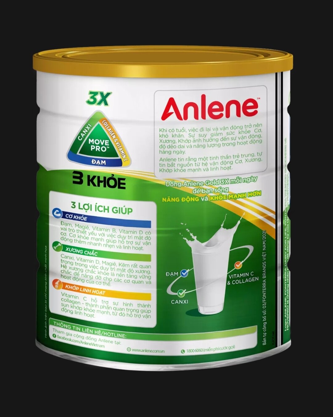 Sữa Anlene Gold 3x Hương Vani 800g