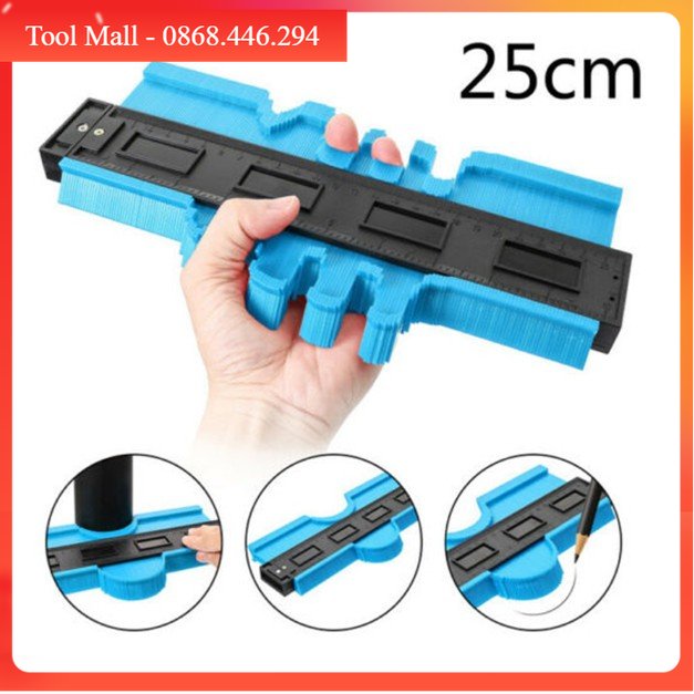 Thước sao chép hình dạng, đo đường viền đa năng 25cm
