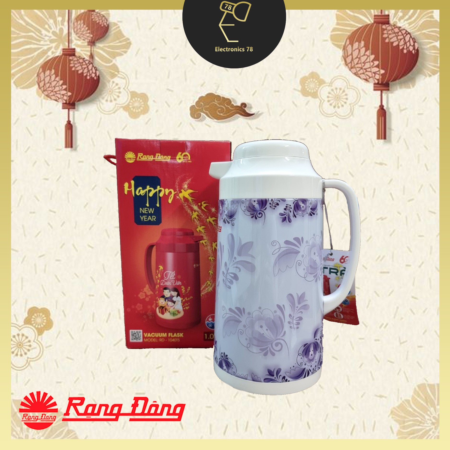 [Phích Tết] Phích giữ nhiệt 1 Lít -  Bình pha trà Rạng Đông RD 1040 TS
