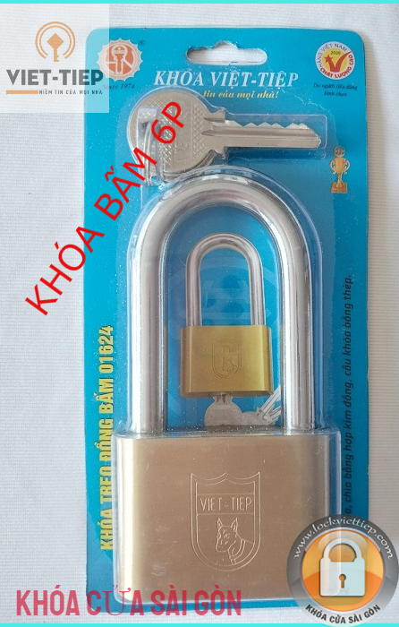 Khóa treo đồng bấm Việt tiệp 01624 - Loại lớn khóa nhà