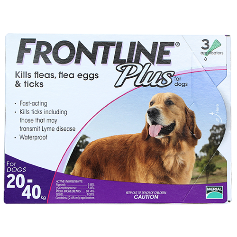 Frontline® Plus size L cho chó từ 20k - 40 kg (2,68ml/ống x 3 ống/hộp)