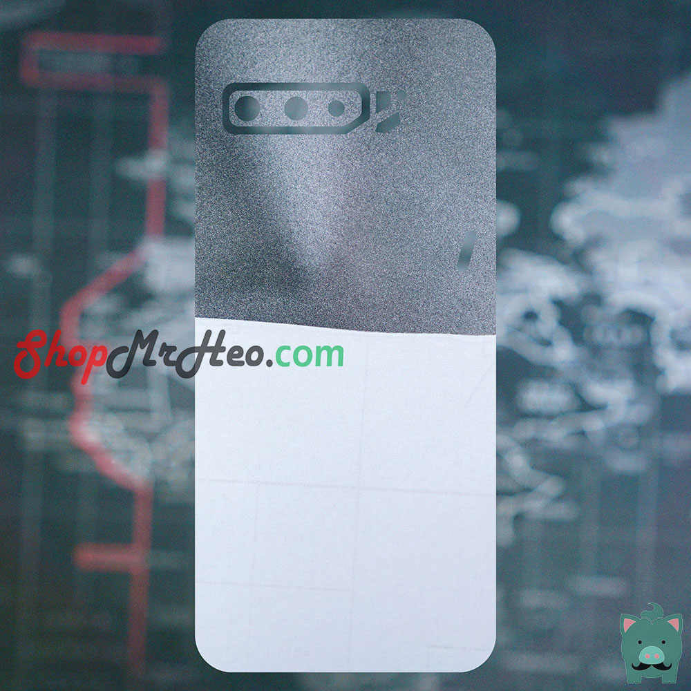 Skin Dán Mặt Sau Lưng Vân 3D ASUS ROG Phone 3 - ROG Phone 5 (Carbon, Hình hộp, Nhám, Vân Da)