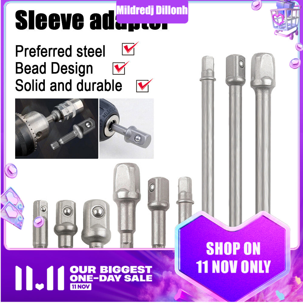 3PC 1/4" 3/8" 1/2" Hex Power Drill Bit Driver Socket Bits Set Adapter Wrench Sleeve Extension Bar for Electric Screwdriver Bits
