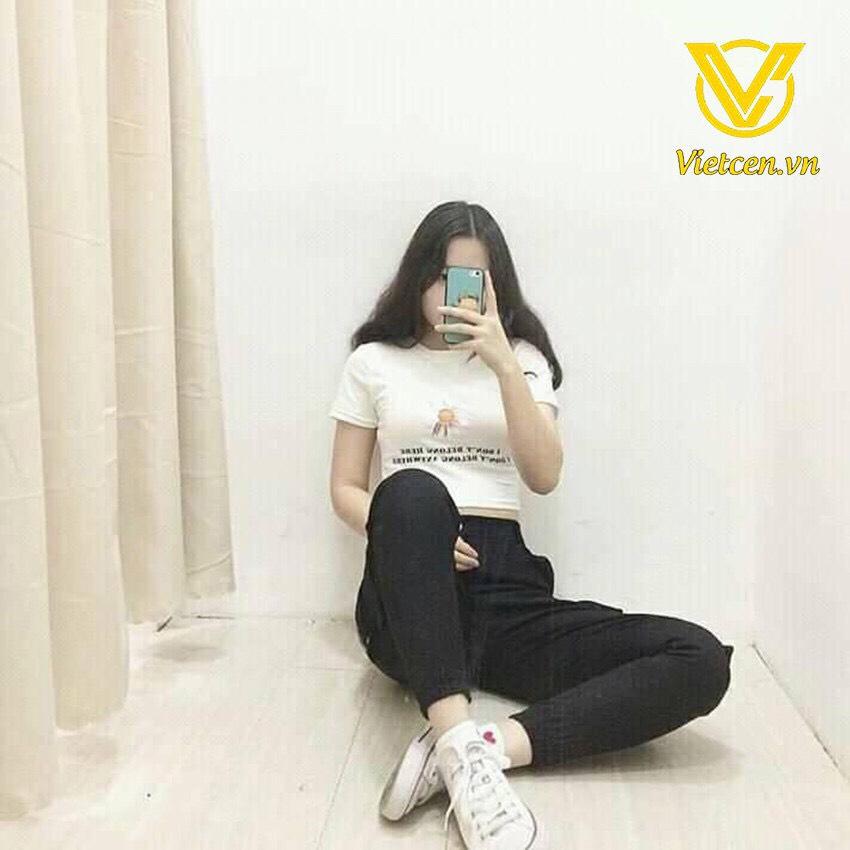 [Mạnh Dũng Store 1] Áo thun croptop họa tiết hoa cúc