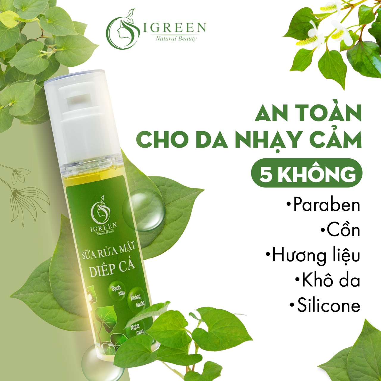 Combo sữa rửa mặt diếp cá và serum diếp cá