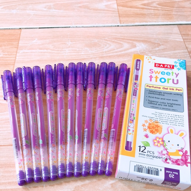 [MUA NHIỀU SIÊU RẺ] [Lẻ 1 cây] Bút viết mực gel D-A P&T SWEETY TTORU 0.38mm (Sản xuất tại Hàn Quốc)