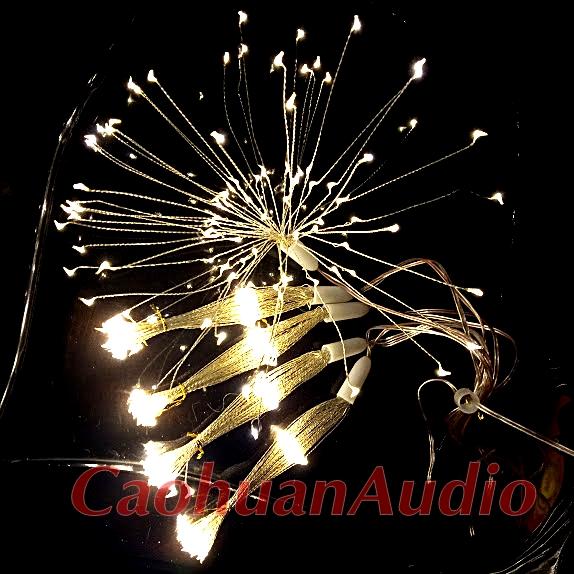 Bộ dây 5 chùm đèn Led pháo hoa firework ánh vàng