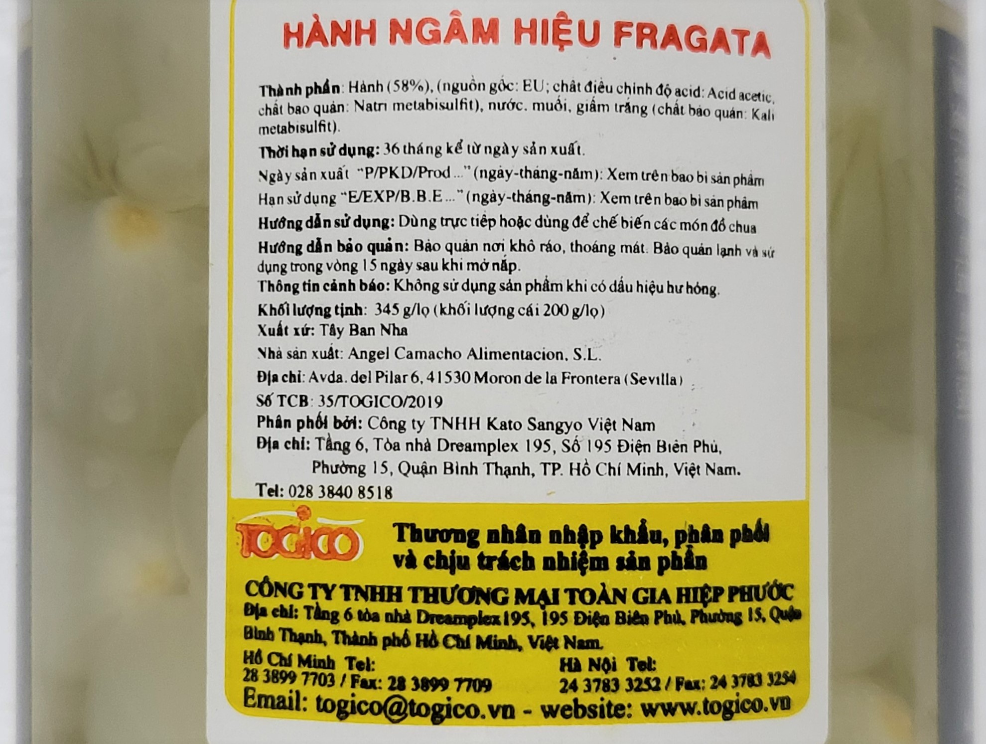 [Lọ 345g] CỦ HÀNH TÂY NGÂM [Spain] FRAGATA Cocktail Onions (tgc)