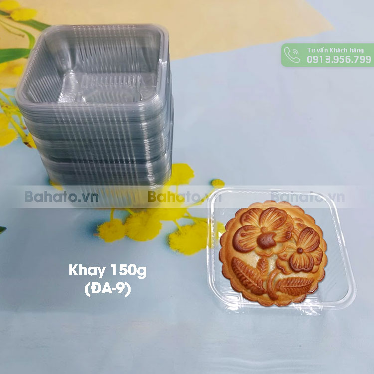 Khay nhựa trong đựng bánh trung thu 150g | 200g