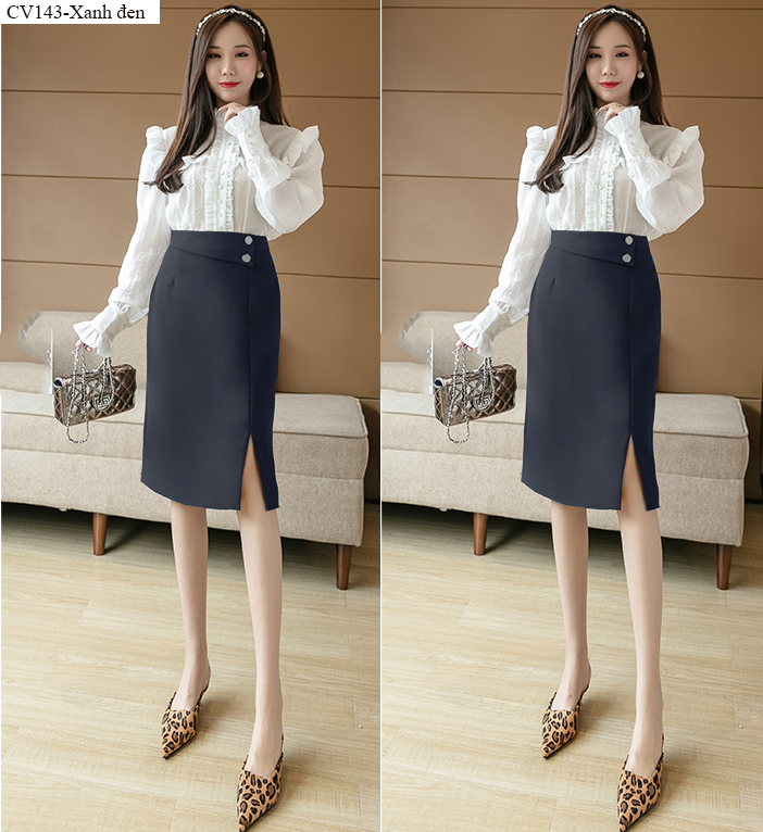 Chân váy nữ sẻ tà xinh xắn - CV143