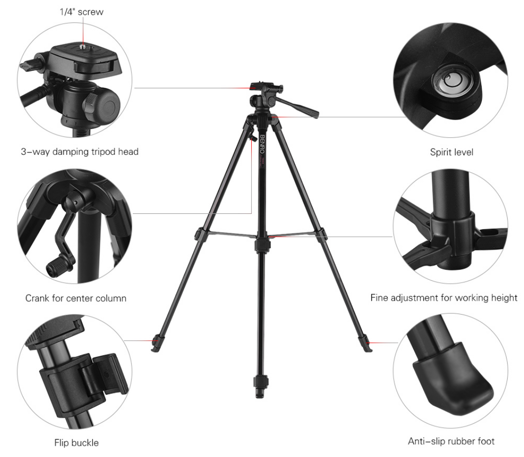 Chân máy ảnh Benro T600EX + Da cừu lau len (Da thật)